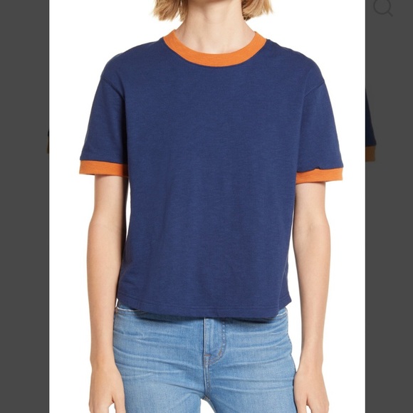 Nwt Madewell Ringer Everyday Crop Tee 